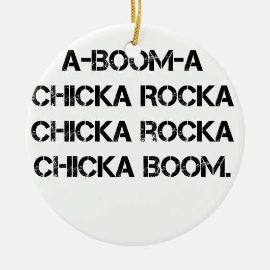 ブームのひよこブームのガールスカウトのグランジなキャンプファイヤーの歌 セラミックオーナメント (正面)