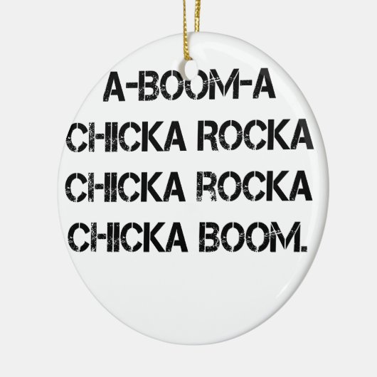 ブームのひよこブームのガールスカウトのグランジなキャンプファイヤーの歌 セラミックオーナメント (左)