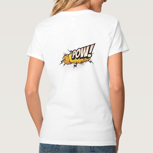 ブームアートデザイン女性基本VネックTシャツ Tシャツ (裏面)