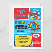 ブームスカラフルパーヒーロー4th誕生日招待状 招待状 (正面)