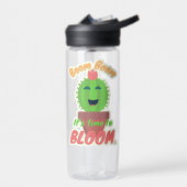 ブームタイム開花かわいいサボテン漫画の喜び ウォーターボトル (左面)
