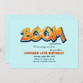 ブームバースデーパーティー 招待状 (正面/裏面)