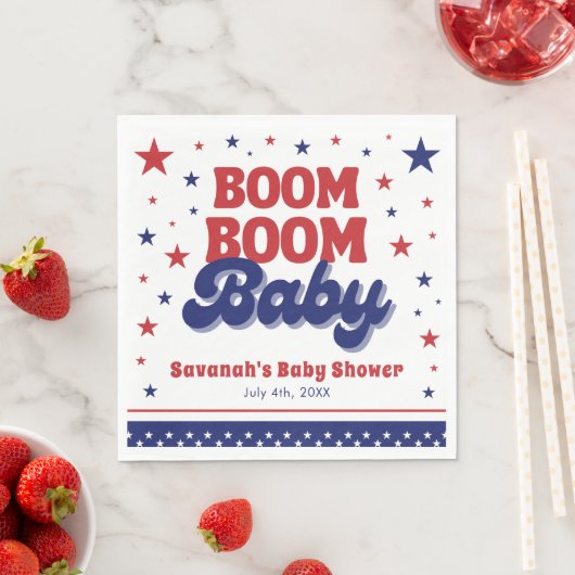 ブームブームベビー第4日7月愛国的ベビーシャワー スタンダードランチョンナプキン (インサイチュ)