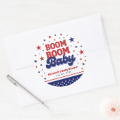 ブームブームベビー第4日7月愛国的ベビーシャワー ラウンドシール (封筒)