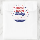 ブームブームベビー第4日7月愛国的ベビーシャワー ラウンドシール (バッグ)