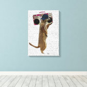 ブームボックスゲットブラスター付きメルカート キャンバスプリント (インサイチュ (ウッドフロア))