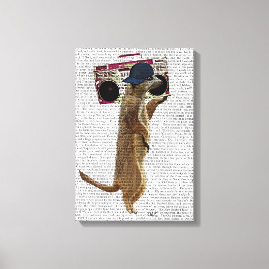 ブームボックスゲットブラスター付きメルカート キャンバスプリント (正面)