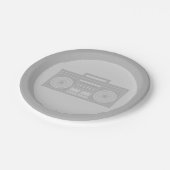 ブームボックスミュージックアカスタムートカラー ペーパープレート (アングル)