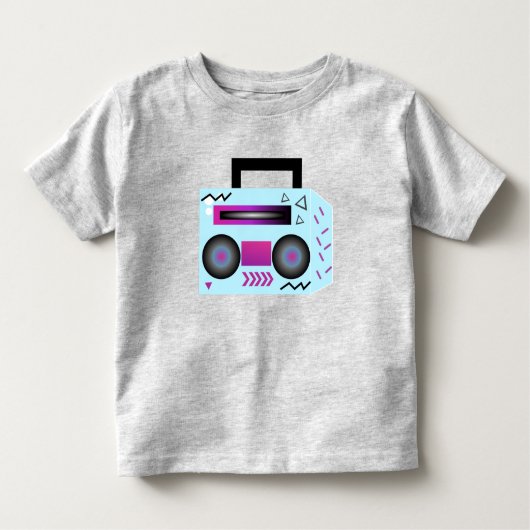 ブームボックス90s 80s音楽ヒップホップ幼児ボディスーツ トドラーTシャツ (正面)