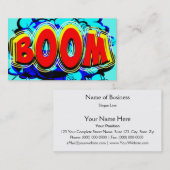 ブームレッドとイエローの漫画ブックアクションバブル 名刺 (正面/裏面)