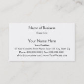 ブームレッドとイエローの漫画ブックアクションバブル 名刺 (裏面)