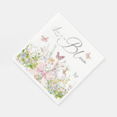ブームワイルドフラワーピンクボウブライダルシャワー スタンダードランチョンナプキン (角)