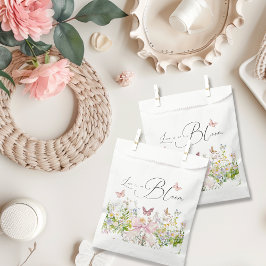 ブームワイルドフラワーピンクボウブライダルシャワー フェイバーバッグ