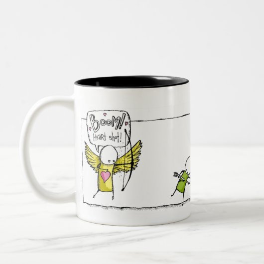 ブーム！ハート。 ツートーンマグカップ (左)