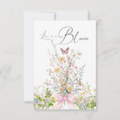 ブーム ワイルドフラワー ピンク ボウ ブライズ シャワー サンキューカード (裏面)