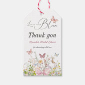 ブーム ワイルドフラワー ピンク ボウ ブライダル シャワー ギフトタグ (正面)