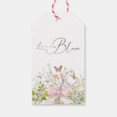 ブーム ワイルドフラワー ピンク ボウ ブライダル シャワー ギフトタグ (裏面)