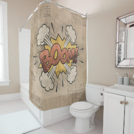 ブーム!ヴィンテージ漫画ブックスチームパンクポップ・アートのアート シャワーカーテン