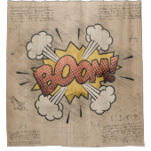 ブーム！ヴィンテージ漫画ブックスチームパンクポップ・アートのアート シャワーカーテン (正面)