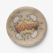 ブーム！ヴィンテージ漫画ブックスチームパンクポップ・アートのアート ペーパープレート (正面)