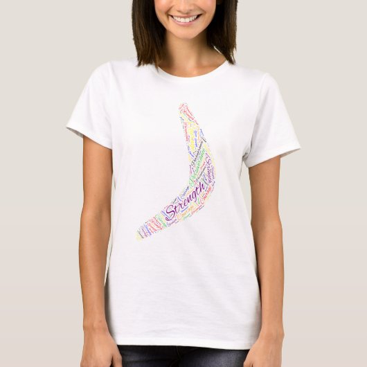 ブーメランの強さ、勇気、忍耐 Tシャツ (正面)