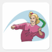 ブーメランを投げる スクエアシール (正面)