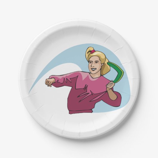 ブーメランを投げる ペーパープレート (正面)