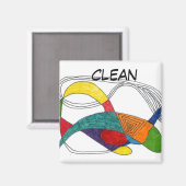 「ブーメラング」抽象芸術食洗機状態磁石 マグネット (正面/裏面)