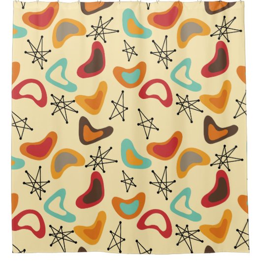 ブーメランズとスター シャワーカーテン (正面)
