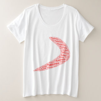 ブーメランハピネス、親切、愛 プラスサイズTシャツ