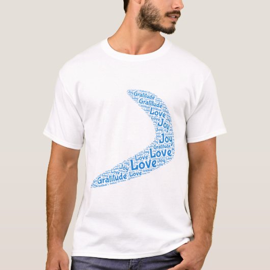 ブーメラン愛、感謝、喜び Tシャツ (正面)
