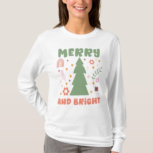 ブーメリーフの花のクリスマス Tシャツ (正面)