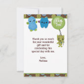 ブーモンスターズの覗き見ありがとう3.5"x5" PABC (FLAT) サンキューカード (正面)