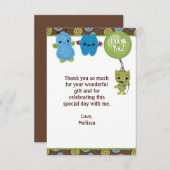 ブーモンスターズの覗き見ありがとう3.5"x5" PABC (FLAT) サンキューカード (正面/裏面)