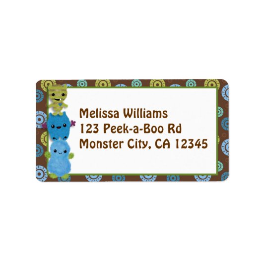 ブーモンスターズ住所 シールPABCエンベロープ ラベル (正面)