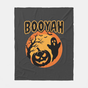 ブーヤハロウィンゴーストパンプキンデザイン フリースブランケット