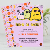 ブーヤ or ガール レトロ ゴースト ハロウィン 性別発表 招待状