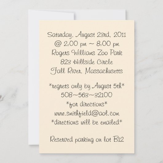 ブーライオンの誕生日パーティーの招待をのぞく 招待状 (裏面)