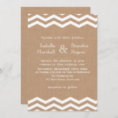ブーラップのシェブロン結婚式招待状 招待状 (正面/裏面)