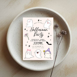 ブーリージャスかわいい幽霊ハローウィンパーティ 招待状