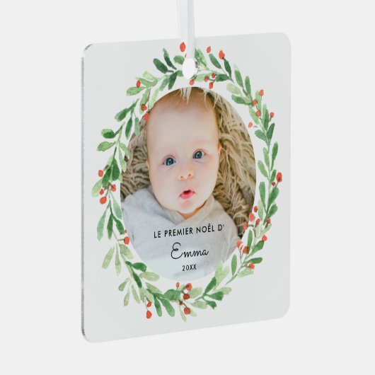 ブールデノエルプレミアノエルアヴェックフォトエプレノム メタルオーナメント (正面右)