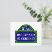 ブールバードサンジェルマンパリ通り標識 ポストカード (スタンド正面)