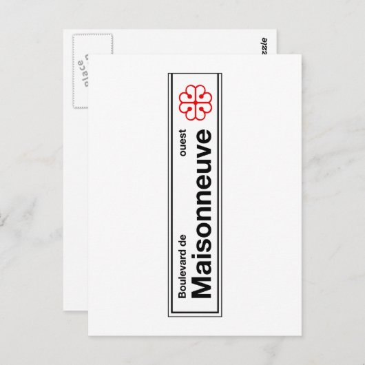 ブールバードデメゾヌヴェモントリオール通り標識 ポストカード (正面/裏面)
