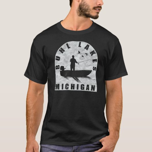 ブールレイクス魚釣りミシガン Tシャツ (正面)