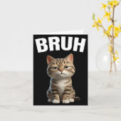 ブールー猫の面白いリアクションメーム カード (黄色い花)
