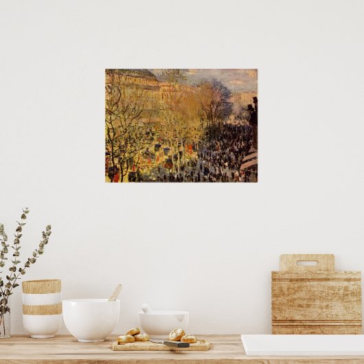 ブーレバードデカプシネズバイクロードモネファインアート ポスター (キッチン)