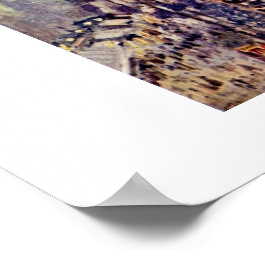 ブーレバードモンマルトルアットナイトバイピサロカミーユ ポスター (角)