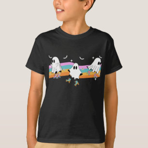ブーローラスケートで滑るヒッピー幽霊ラブローラスケート Tシャツ