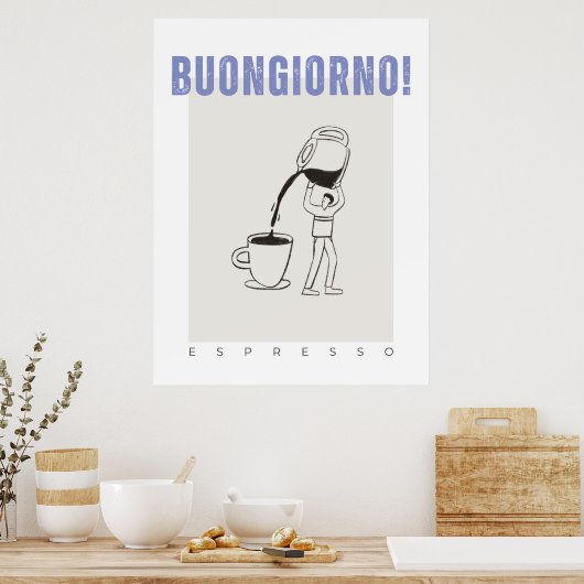 ブーンジョルノエスプレッソコーヒー ポスター (キッチン)
