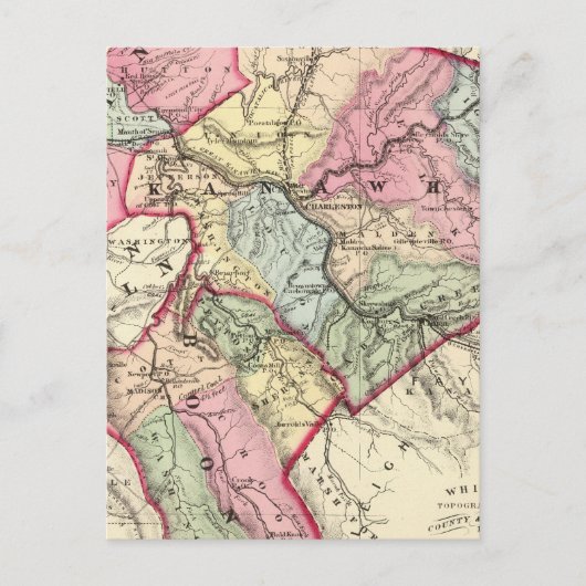 ブーン県・カナワ県の地図 ポストカード (正面)